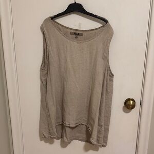 Flax Linen Tank Top in Light Taupe